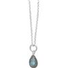 piccolo ciondolo gocce di labradorite e argento 925
