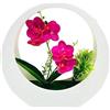 Whychstore Piante artificiali in vaso, bonsai di orchidea di seta, pianta in vaso da parete Phalaenopsis, decorazione per la casa per soggiorno, camera da letto, ufficio (rosso 2)