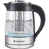 BEPER BB.103 Bollitore Elettrico 1,8 L - Tisaniera Infusiera con Filtro in Acciaio Inox per The e Tisane in Foglia