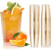 WIYETY 50 bicchieri da 300 ml, in plastica, con glitter dorati, riutilizzabili, per matrimoni, compleanni, cocktail, dessert