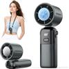 Yannovus 4 in 1 Ventilatore Turbo Portatile Funzione di raffreddamento, 5000 mAh,Flusso d'aria potente di 10 m/s(1-100 velocità),Ventilatore da collo pieghevole USB per campeggio,Viaggi,Casa,Ufficio
