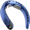 WANWEN Ventilatore Portatile da Collo Silenzioso, 3 Velocità, per Attività all'Aperto, Viaggi, Lavoro e Palestra (Blu)