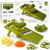 Generic Mandolina da Cucina Regolabile 3 in 1 con Accessorio Salvadita, Affettaverdure Manuale in Acciaio Inox, Taglia Verdure e Patate Julienne, Stick e Fette Regolabili, BPA Free