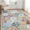 LuxFocus Tappeto piccolo 80 x 150 cm per ingresso, tappeto vintage per camera da letto, tappetino antiscivolo lavabile, tappeto interno pieghevole per cucina, giallo viola