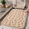 Mozzeilee - Tappetino da bagno in memory foam, super assorbenza d'acqua, extra morbido, per bagno, lato vasca, lato doccia, tappetino antiscivolo, lavabile in lavatrice, per corridoio (Cachi, 40 x 60