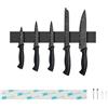 Sampoes Portacoltelli Magnetico, Barra Magnetica per Coltelli, Porta Coltelli Magnetico in Inox, Porta Coltelli Cucina Senza Forare, Portacoltello Magnetico per Coltelli, Utensili (Nero, 30 cm)