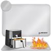 ImnBest Tappetino resistente al calore per friggitrice ad aria, tappetino in silicone ignifugo per bancone della cucina, protezione del piano di lavoro, antiscivolo e impermeabile 40 x 60cm (argenteo 40*60cm)