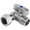 Marchfunny Connettore deviatore d'acqua a 3 vie in ottone con valvole di intercettazione, per rubinetto del bagno e lavello della cucina, in acciaio inox (destra)