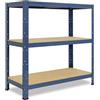 shelfplaza® 90x100x30cm HOME Scaffale metallo per carichi pesanti blu con 3 ripiani con 175kg capacità di carico/Scaffali in metallo per garage come scaffali per ripostiglio o officina