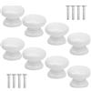 smatime 8 Pezzi Pomelli per Mobili, 33mm Bianca Pomelli per Porta in Legno Pomoli per Mobile a Fungo Manopole per Mobili con 9 Vite per Cassetti Armadio Cassetto Credenze da Cucina Camera dei Bambini