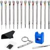 HWTONG 13 Pezzi Cacciaviti Precisione Orologiaio 0,6 - 2,0 mm, Kit Cacciaviti di Precisione con Smagnetizzatore, Giraviti Precisione per Riparazione di Orologi e Riparazione Elettronica (13 Pezzi)
