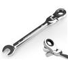 Egofine Chiave a cricchetto da 10 mm con testa flessibile, chiave combinata a cricchetto metrica, di grado industriale, con estremità a scatola a 12 punti, cricchetto a 72 denti, acciaio al cromo