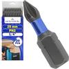 MONTERAL 20 Pezzi Inserti per Avvitatore Professionali PH2 x 25 mm con un Attacco Esagonale 1/4 - Punte Avvitatore con Zona di Torsione - Inserti Realizzati in Acciaio Legato S2 - MONTERAL