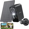 ieGeek Telecamera di sorveglianza da 5 MP, per esterni, Wi-Fi, batteria da 5200 mAh, telecamera di sorveglianza per esterni/interni, rilevamento PIR, visione notturna, audio a 2 vie, faretti