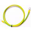 MPS-Contact Cavo di terra verde e giallo 6 mm² con terminale cavo ad anello, occhiello isolato per armadio di rete, armadio server, dimensioni: 1000 mm