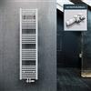 ELEGANT Radiatore per Bagno 1600x400mm Bianco Radiatore per Bagno con Collegamento Centrale Radiatore per Asciugamani Termosifone con Termostato Multiblocco Bianco