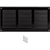 TURVENT Griglia di Ventilazione 300x150 mm in Metallo Nero con Rete Antinsetti - Griglia Aerazione per Parete e Soffitto - Copertura per Ventilazione e Sistemi di Estrazione Aria HVAC