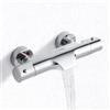 ROWINNAO Miscelatore Termostatico per Doccia con Uscita a Cascata, Miscelatore Termostatico per Vasca 38℃ Antiscottatura, Miscelatore Vasca Doccia in Ottone con 2 Beccuccio, Calde e Fredde, Cromo, 150mm