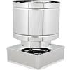 MAKA change your life quality MAKA Comignolo a Botte Quadro, Terminale per Canna Fumaria Camino Stufa a Legna Pellet e Gas, Cappello Antipioggia Aspirafumo Base Quadra (300x300 mm - Zincato)