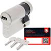 ABUS Sistema di chiusura a cilindro a chiusura cilindrica, con chiusura simultanea EC550 con 3 chiavi, incl. ToniTec CodeCard misura 10 50 mm, chiusura 2