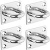 SOTECH Set di 4 occhielli, 50 x 40 mm, piastra di ancoraggio in acciaio inossidabile V4A SS316, resistente all'acqua salata, occhielli per tende da sole, sacchi di sabbia