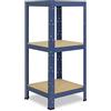 shelfplaza® 90x30x30cm HOME Scaffale metallo per carichi pesanti blu con 3 ripiani con 175kg capacità di carico/Scaffali in metallo per garage come scaffali per ripostiglio o officina