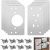 Wopanxye 8 piastre di riparazione per cerniere della cucina, 9 x 4,7 cm, piastre di ricambio per cerniere piatte per armadietti, cerniere in acciaio inox con fori, staffe di giunzione con 48 viti