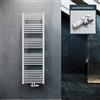 ELEGANT Radiatore per Bagno 1600x500mm Bianco Radiatore da Bagno con Collegamento Centrale Radiatore Scaldasalviette Scalda Asciugamani con Termostato Multiblock Bianco