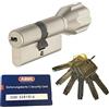 Abus EC660 ECK660 - Cilindro con pomolo, lunghezza (a/b): 40/40 mm (c = 80 mm) con 6 chiavi e tessera di sicurezza