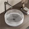 EMKE Lavabo da Appoggio in Vetro Cristallo,36 x 36 cm, Trasparente