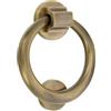 Infinity Decor Battente ad anello in ottone massiccio da 12,7 cm, finitura in ottone anticato, di alta qualità, per ingresso e porta d'ingresso