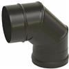 Gran Sasso Inox Curva a 90° in Acciaio Inox AISI 316 SP 5/10 Verniciato Nero per Sistemi di Scarico - Stufe a Pellet - Caldaie a Condensazione - Diametro 80 mm