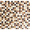 Mosaik-Netzwerk mosaico piastrelle di rete parete Crystal/Pietra Mix beige/marrone vetro pietra naturale piastrelle specchio quadrato, cucina e bagno