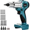kswiown Rivettatrice Compatibile con Makita 18V, Pistole per Rivetti Senza Fili Elettrica per Inserti Filettati, Pistola Rivettatrice con Motore Brushless e Ugelli M5 M6 M8 (Senza Batteria e Caricatore) | Rivettatrice elettrica senza spazzole, con …
