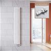ELEGANT - Radiatore verticale di design, colore: bianco, 1600 x 236 mm, con termostato multiblocco, a doppio strato, collegamento centrale, scaldasalviette
