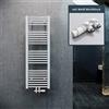 ELEGANT Radiatore per bagno 1200x400mm bianco Radiatore da bagno con attacco centrale Radiatore scaldasalviette asciugamani con termostato multiblocco bianco