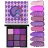 Jutqut Palette di ombretti in 9 colori, viola opaco e brillante