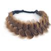 TOECWEGR Extension per capelli a treccia classica Chunky Wide Plaited Wedding Fluffy Braids Wig Women Girl Beauty Accessory (marrone chiaro H)