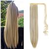 Dcbaboo Posticci per Capelli Coda Capelli Extension Lisci 60cm Coda Finta Capelli Sintetici Extension Coda di Cavallo Capelli Finti Clip Coda Dritti Lunghi Wrap Ponytail, Biondo & Biondo sabbia