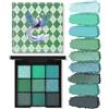 Jutqut Palette di ombretti in 9 colori verdi, opachi e brillanti