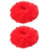 Generic Scrunchies per capelli in pelliccia sintetica, 2 pezzi di fiocchi elastici per capelli dello stesso colore supporto per coda di cavallo soffice fiocchi colorati per donne e ragazze per