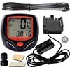 Generisch Contachilometri per biciclette, impermeabile, con cavo, display LCD