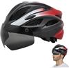 Frfik Caschi da equitazione, caschi per mountain bike, casco da bicicletta con occhiali magnetici per fanale posteriore, per casco traspirante e regolabile per strada, MTB