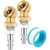 Opatiny Testa di gonfiaggio 1/4 NPT per pompa per pneumatici di bici, connettore a doppia valvola per Presta, testa della pompa da ciclismo in alluminio CNC (2 set)