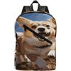 KHAUERBC Running Corgi Colorful Casual Daypack,Trekking Backpack-Slim Robusto,Zaino per Laptop per Weekender,Escursionismo