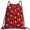 Generic Unisex Zaino Coulisse Cute Dogs Terrier Dog Red Sacca Sportivo con Coulisse Zaino Scuola per Adulto Piscina Sport 36X42Cm
