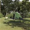 TEKGHUT Tenda da campeggio verde, 370 x 230 x 185 cm, in taffetà, con tetto e vano portaoggetti, design moderno con cerniera, configurazione singola per la famiglia, inclusa