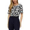 s.Oliver BLACK LABEL Blusa Fantasia con Dettagli a Pieghe, Blu|Bianco, 52