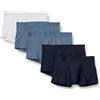 Amazon Essentials Boxer in Jersey di Cotone, Biancheria Intima Uomo, Pacco da 5, Bianco/Blu/Blu Marino Blu, XL