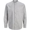 JACK & JONES Jjesummer Linen Blend Band Shirt L/S SN Jjesummer Linen Blend Band Shirt L/S SN Uomo (Pacco da 1)